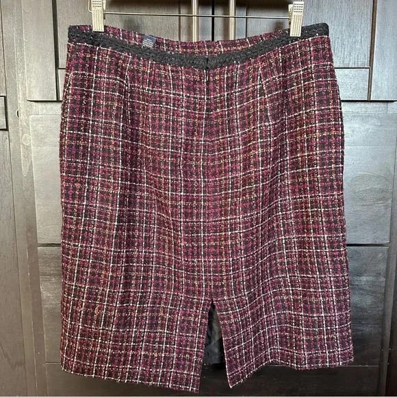 Laura Scott Womens Multicolor Plaid Tweed 2-Piece Skirt Suit 14P - Picture 6 of 14